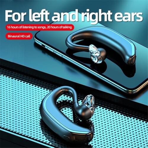 Handsfree Bluetooth Headset Wireless V5.1 Earpphone With Mic Voice Assistant Long Time HD Call Earpiece for iPhone Xiaomi Redmi