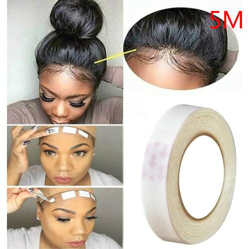5m/Roll Hair Extensions Tool Beauty Lace Wig Glue Tape Long Lasting Waterproof Hair Extension Adhesive Double Sided Wig Tape