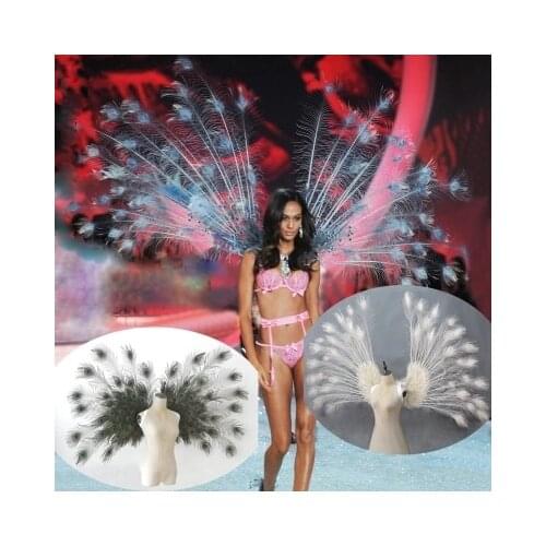 Costumed peacock feather angel wings for Fashion show Displays wedding shooting props Cosplay game costume adult angel wing
