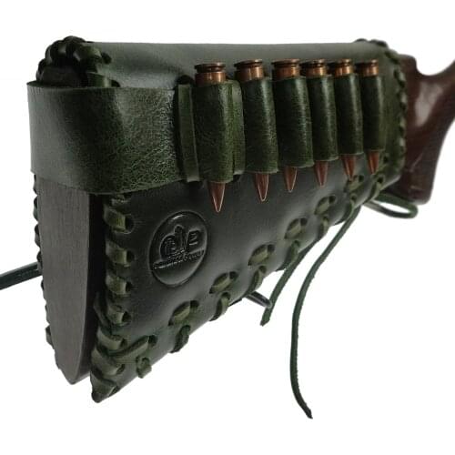 Leather Tactical Shotgun Buttstock Adjustable Rifle Cheek Rest Pad Ammo Pouch Cartridge Shell Holder Hunting Gun Accessories