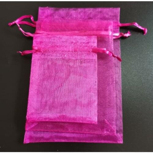 Jewelry Bag Wholesale Rose Red Big Jewelry Bags Pouch Drawstring Bag Jewelry Organza Fabric Pouches Gift Bags Packaging Bags