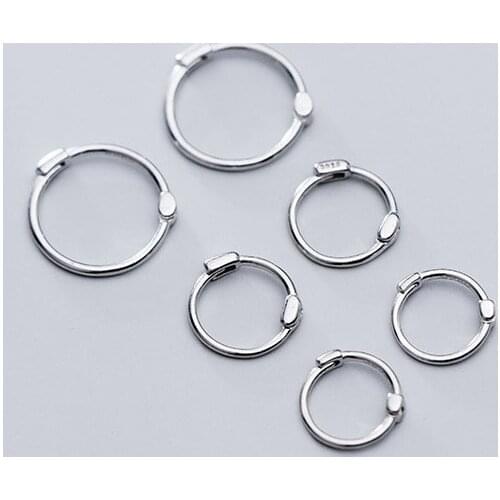 MloveAcc 925 Sterling Silver Minimalist Huggie Earrings Hoop Earrings for Women Street Trend Jewelry Pierced Earrings