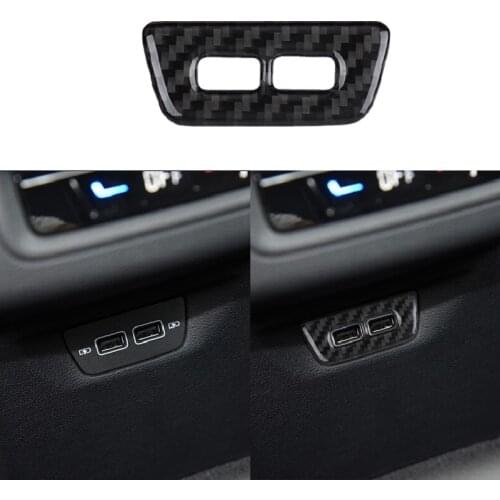 Fit For VW Golf 8 MK8 2020 2021 Carbon Fiber Sticker Rear USB Port Frame Trim Car Accessories