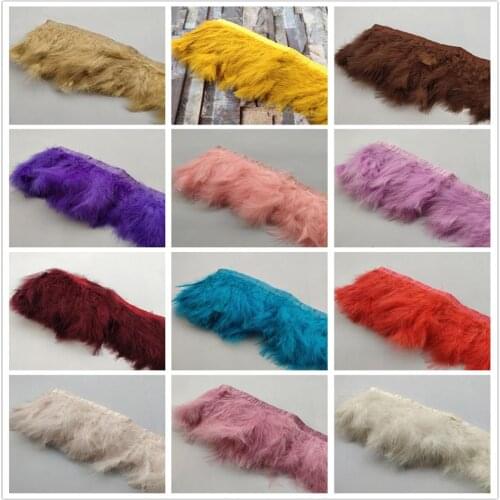 Wholesale 50 Yards Beautiful 12 Colors 13-17 cm Natural Turkey Fluff Feathers Ribbon For Dress Clothes Accessory Decoration