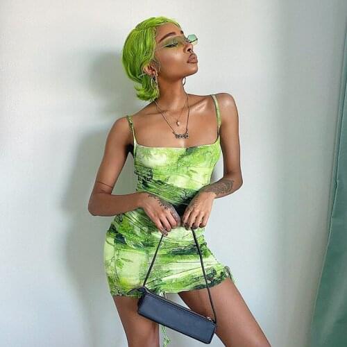 Womans Dress Summer Dresses 2021 Hot Floral Printed Womens Summer New Lace-up Sexy Backless Vestido De Mujer BLG042043