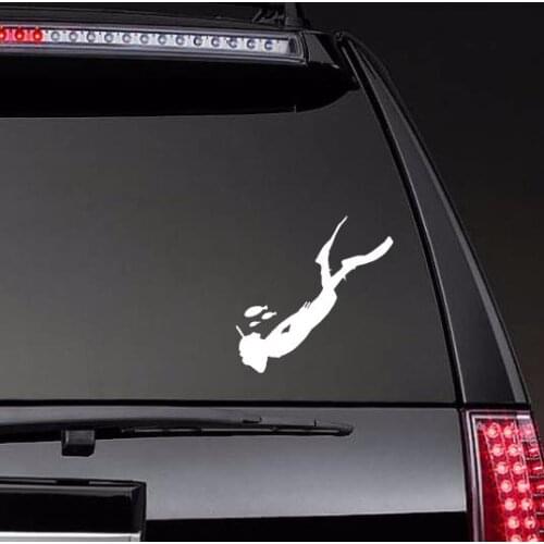 Scuba Diver Swimming With Fish Car Body Stickers Window Door Decal Funny Top Quality Waterproof ZP0258
