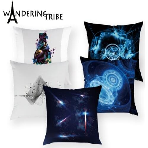 Psychedelic Space Pillow Case Image Magic Cushion Cover Colorful Interest Throw Pillows Covers White Home Decor Cushions Case