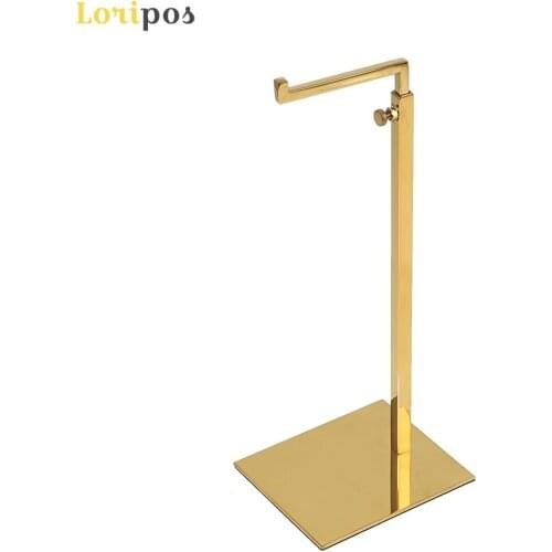 Adjustable Stainless Steel Women Handbag Bag Display Stand Holder Wig Hat Scarves Hook Racks Matte Gold Mirror Silver