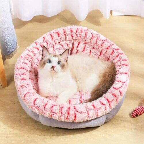 Pink Pet Dog Bed Velvet Super Soft Pet Bed Cushion Kennel Dog House Beds for Cat Dogs Small Medium Large Mat Pet Supplies