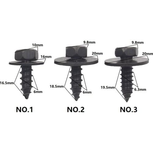 20PCS Hexagon self-drilling screw for Mercedes BENZ fender auto metal retainer car metal clip automotive metal fasteners