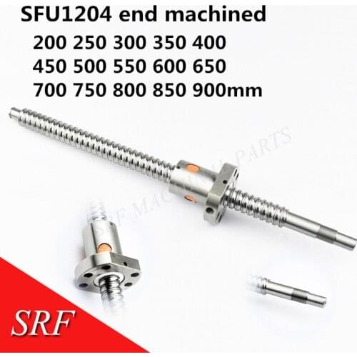 Ballscrew SFU1204 900mm Rolled Ballscrew RM1204 Single Ball Nut C7 With End Machined For Cnc