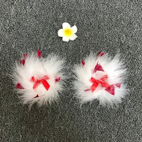 Sexy Feather Chest Patch Christmas Style Tease Underwear White Long Red Feathers Sequined Blood Drops Nipple Breast Pad