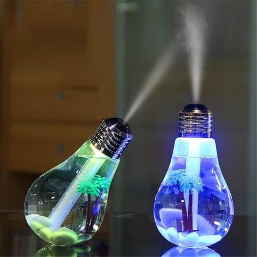 Led Colorful Humidifier Bulb ABS+PET+PP 400ML 7 colors lighting Gold/Silver indoor room decorative color bulb lamp lighting