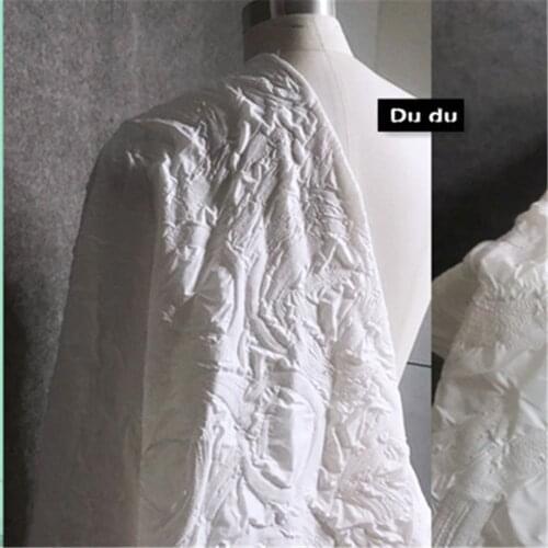 45*145cm Bump Texture Clothing Fabric Circle Creases Embossing Composite Reengineering Double Fabric DIY