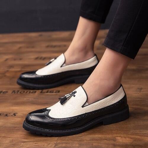 Shoes Men Classic fashion Mens Dress Loafers Sepatu Slip On Pria Formal Leather Shoes For Men Business Shoes Zapatos Hombre