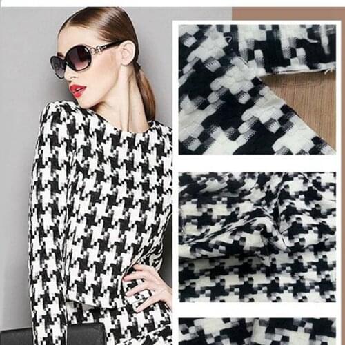 Plover Grid Yarn Dyed Tweed Fabric Fashion Chinlon Fabric For Dress Cheap Tecido Tela Tissus au Metre Pour Habillement DIY Cloth