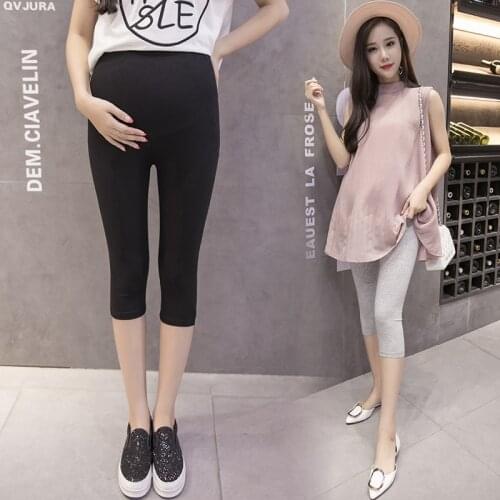 Skinny Capri for Pregnancy Women Maternity Middle Pants Soft Summer Leggings Clothes Modal Leggings Pregnant Pants Pure Color