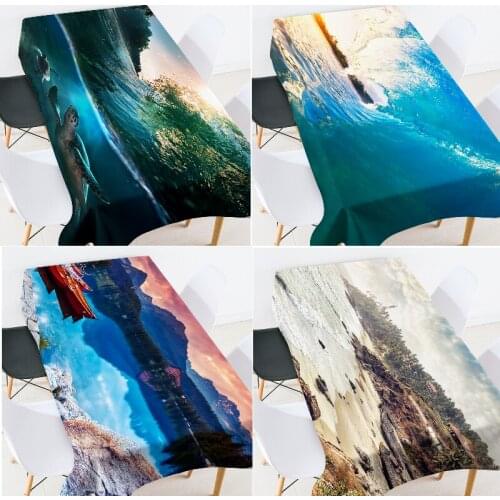 Sea and seaside scenery waterproof tablecloth Dining tables Table dining table runner tablecloth tablecloth rectangular Table