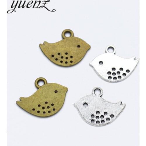 YuenZ 30pcs Antique silver color Metal bird Charms Retro DIY Fashion Handmade Pendant Charms for Jewerly Making 16*13mm D506