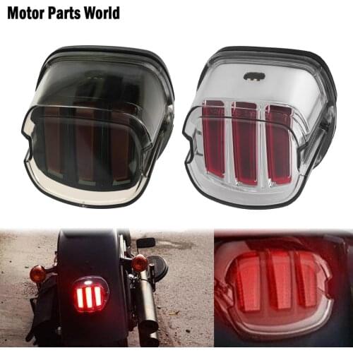 Motorcycle LED Tail Light Smoke/Chrome Lens Brake License Plate Lamp Rear Stop 12v For Harley Dyna Softail Touring Sportster XL