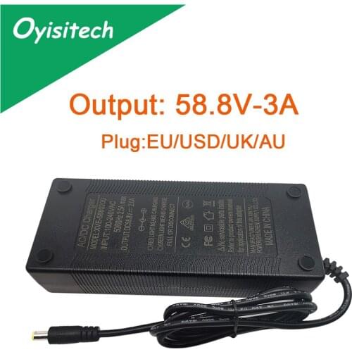 58.8V 3A Battery Charger For 14S 52V Li-ion Battery electric bike lithium battery Charger High quality Strong For E-bike Scooter