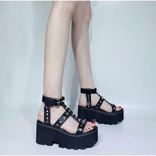 Block heel shoes chunky sandals sandals for women 2021 summer wedges gladiators summer shoes sandals women punk sandals