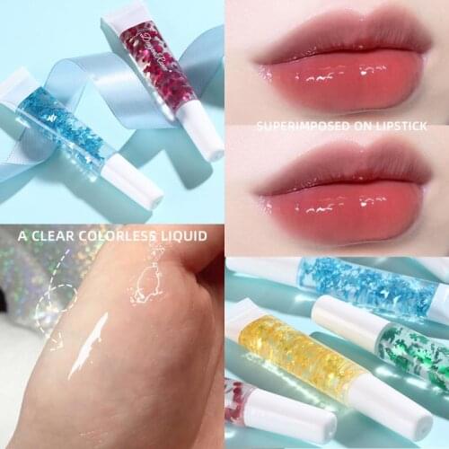 1 Pcs 10ml Transparent Shiny Lip Gloss Pearlescent White Base Lip Gloss Long Lasting Moisturizing Lip Oil Lipstick Makeup TSLM1
