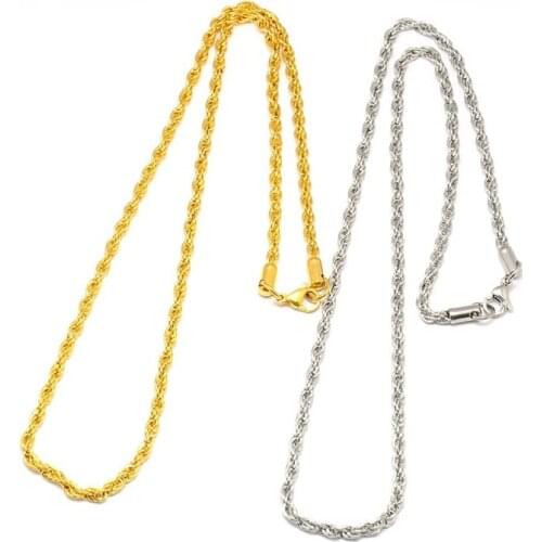 10pcs 304 Stainless Steel Rope Link Chains with Lobster Claw Clasps for DIY Necklace Bracelet Making Jewerly Accessories 3x5x1mm