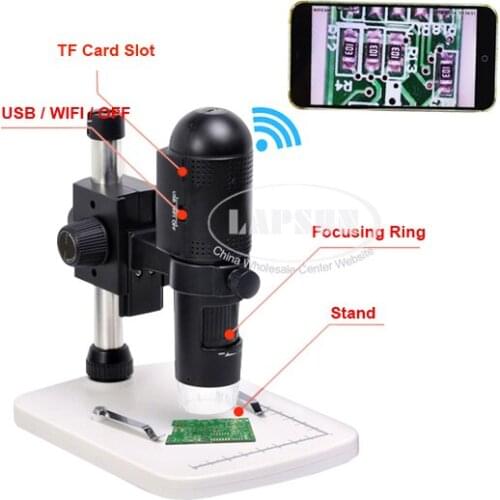1080P FULL HD WIFI & USB Digital Microscope for ios Phone Pad Android Tablet Samsung Video Photo 10x~200x Magnification Camera