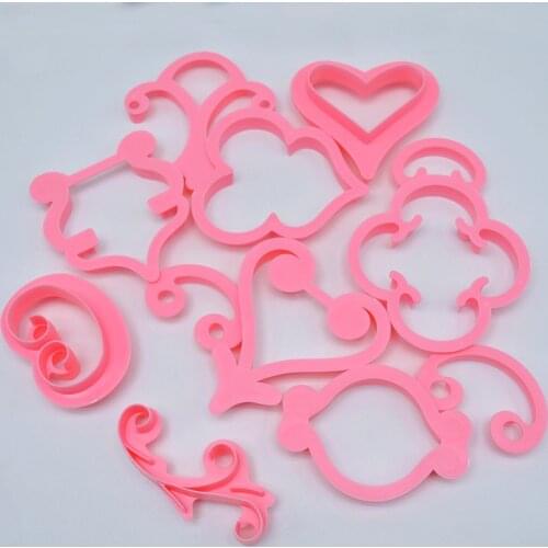 12Pcs/Set Cake Decorating Embossing Cutter DIY Cookie Cutter Fondant Cake Biscuit Mould Decorating Multi Purpose Plastic