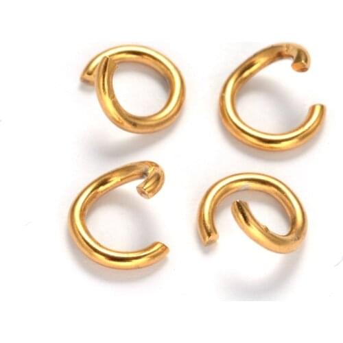 200pcs Golden Stainless Steel Open Jump Rings O Ring Closed but Unsoldered Split Rings for DIY Jewelry Making 3.5/4/5/6/78/9 mm