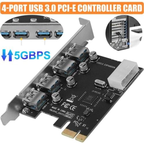 4 Port USB 3.0 PCI-E Expansion Card PCI Express PCIe USB 3.0 HUB Adapter 4-Port USB3.0 Controller USB 3 0 PCI E X1 Converter