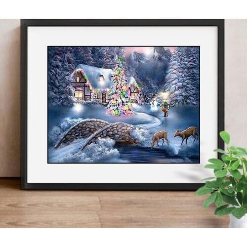 5D DIY Diamond Painting Landscape Full Square Bridge Picture Of Rhinestone Diamond Embroidery Christmas Home Decor