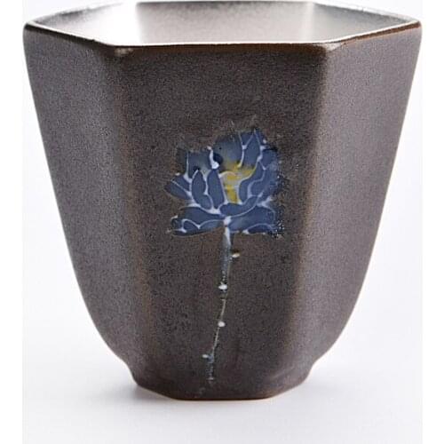 999 Fine Silver Stoneware Ceramic Teacup Master Cup Silver Gilt Tea Cup Kung Fu Tea Silver Cup