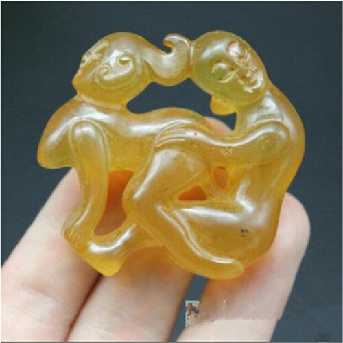 Antique Distressed Jade Sex Education Pendant Sex Culture Jade Ornaments Collect