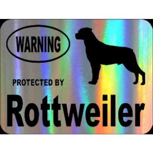 Car Sticker 13.2cm*10cm Fashion By Rottweiler Dog Decal Reflective Laser 3D Car Stickers Vinyl Car Styling Black Silver