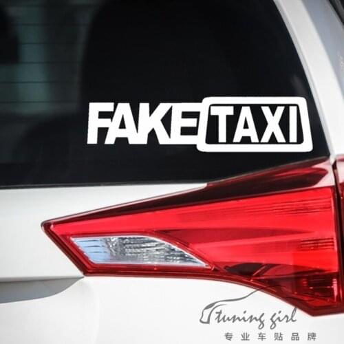 Car Stickers Fake Taxi Funny Creative Decals Laptop Tablet Auto Tuning Styling Vinyls 18x4.5cm 25x6cm D15