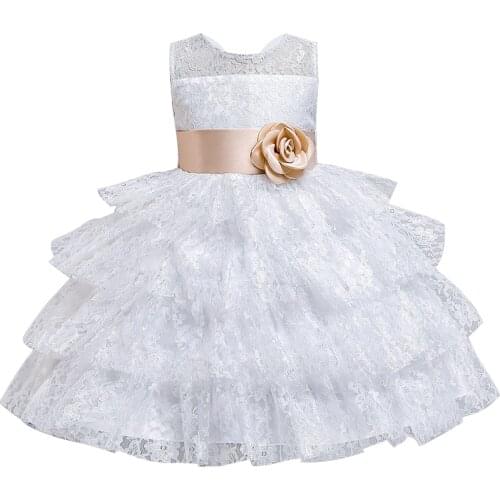 Kids Summer Girl Dress Clothes Princess Dress For Girls White Lace Wedding Party Birthday Dresses Children Vestidos