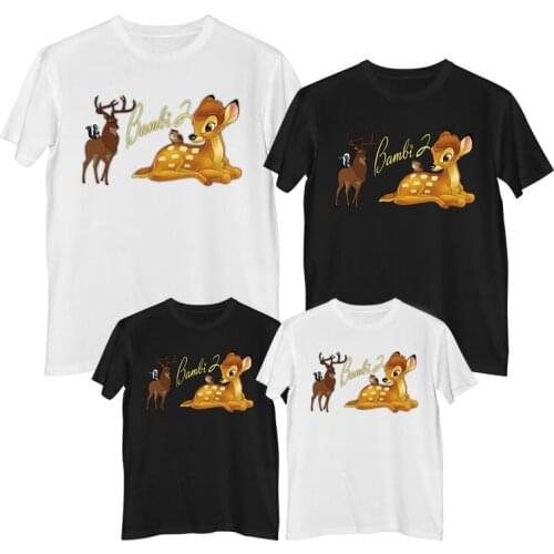 Disney Bambi T shirt Comfortable 100%cotton Fashion Womens t-shirts mommy and daughter matching clothes family matching clothes