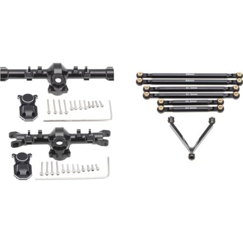 For 1/24Axial SCX24 90081 AXI00002 Metal Front & Rear Axle Diff Cover & Metal Link Rod Tie Rod Suspension Links Set