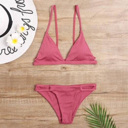 Bikini Set Women Push Up Swimsuit Solid Color Sexy Bikini Micro Beachwear Padded Swimwear Swimming Suit For Women Bathing Suit