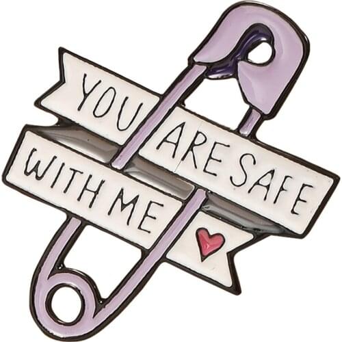 YOU ARE SAFE WITH ME Fashion Creative Heart Brooch for Unisex 29