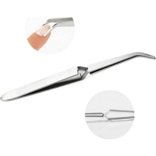 New Stainless Steel Cross Action Tweezers Nail Styling Clip Manicure Nail Art Tools Shaping Tweezer Uv Gel Curve Fixed Pinch