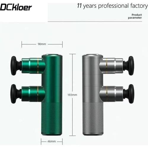 DCkloer Fascia Gun Muscle Massage Gun Double Head 4 Massage Heads Massager Pain Relief Slimming Shaping Portable Mini 0.76KG