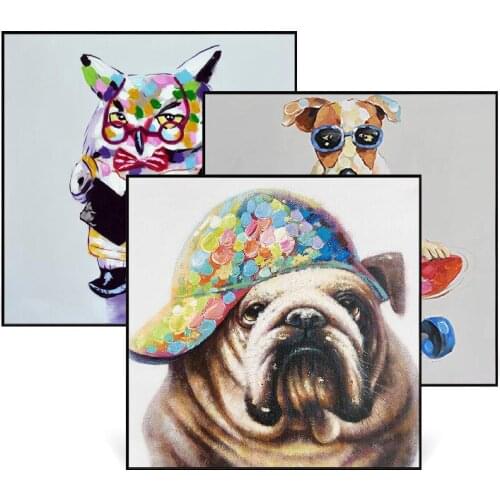 Hand-painted oil painting cartoon decoration painting boy girl bedroom bedside painting Nordic wall background painting SJ013