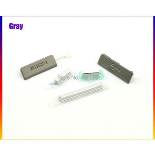 Grey New Ymitn Housing Power Volume Side Buttons HDMI USB Plug Cover Case For Sony Ericsson Xperia S LT26 LT26i Free Shipping