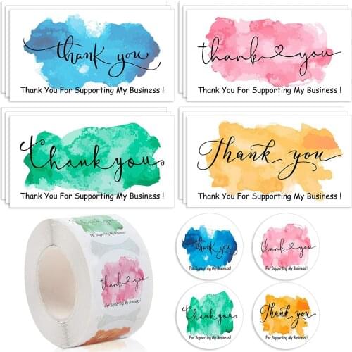Thank You Cards Thank You Roll Stickers Thank You for Supporting My Small Business Cards with Sticker Labels for Online Business