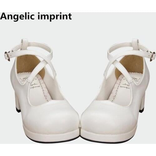 Angelic imprint woman mori girl lolita cosplay shoes lady high heels pumps women princess dress party shoes 33-47 customize 6cm