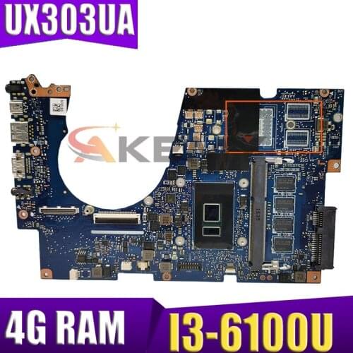 UX303UA Motherboard For ASUS UX303UB UX303U UX303UA Laptop Motherboard original notebook 4G RAM I3-6100U CPU 100% Test