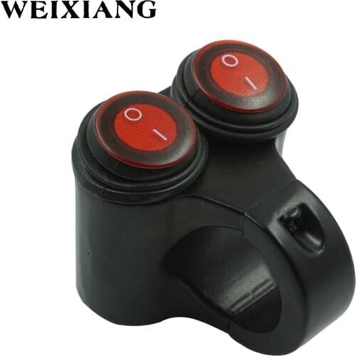 22mm 24mm Motorcycle Switches Handlebar Mount Switch Headlight Hazard Brake Fog Light ON OFF Aluminum Alloy With Indicator Light
